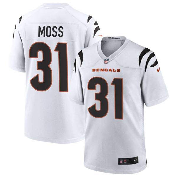 Men's Cincinnati Bengals #31 Zack Moss Nike White Vapor Limited Player Jersey