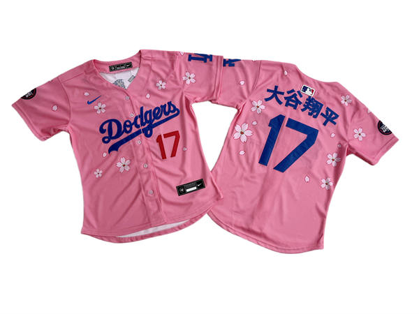 Womens Los Angeles Dodgers #17 Shohei Ohtani Japan Name Nike 2025 MLB World Tour Tokyo Series Pink Limited Jersey