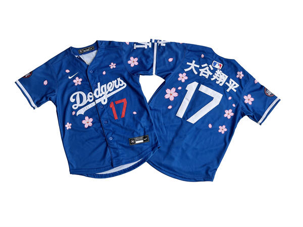 Youth Los Angeles Dodgers #17 Shohei Ohtani Japan Name Nike 2025 MLB World Tour Tokyo Series Royal Limited Jersey
