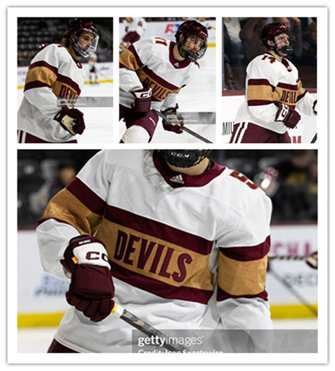 Mens Youth Arizona State Sun Devils Custom White Devils  NCAA College Hockey Jersey