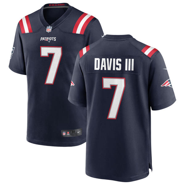 Mens New England Patriots #7 Carlton Davis III Nike Navy Vapor F.U.S.E. Limited Jersey
