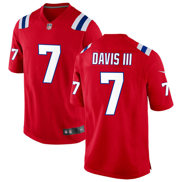 Mens New England Patriots #7 Carlton Davis III Nike Red Alternate Vapor Limited Jersey