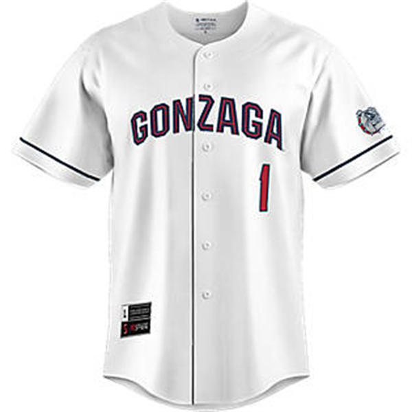 Mens Youth Gonzaga Bulldogs Custom White Gonzaga Baseball Game Jersey