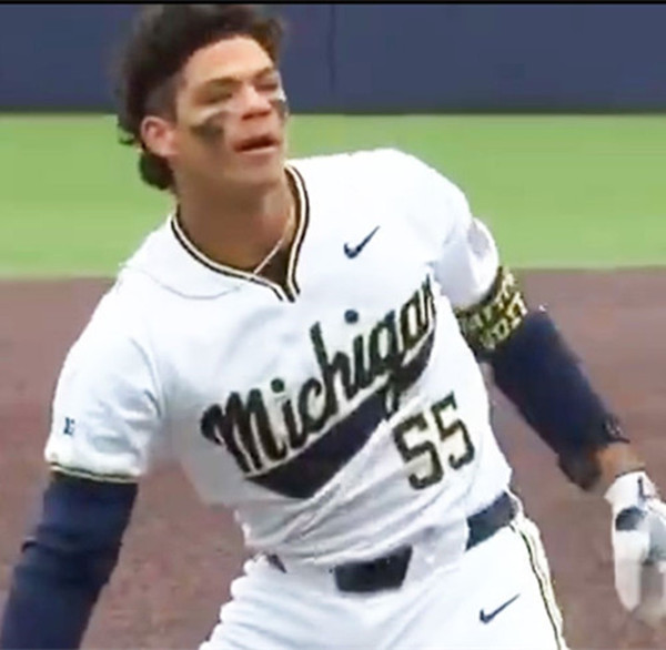 Mens Youth Michigan Wolverines #55  Mitch Voit White Pullover College Baseball Game Jersey
