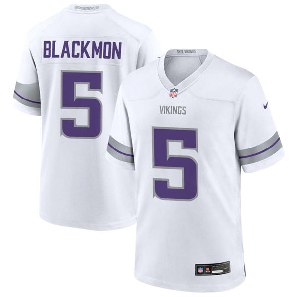 Men's Minnesota Vikings #5 Mekhi Blackmon Nike White Alternate Vapor F.U.S.E. Winter Warrior Limited Jersey
