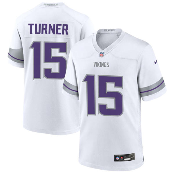 Youth Minnesota Vikings #15 Dallas Turner Nike White Alternate Winter Warrior Limited Jersey