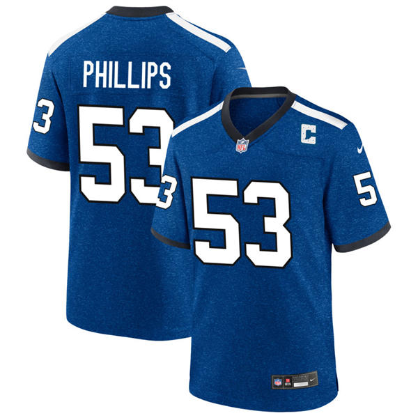 Mens Indianapolis Colts #53 Jacob Phillips Royal Indiana Nights Alternate Vapor F.U.S.E. Limited Jersey