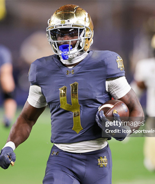 Mens Youth Notre Dame Fighting Irish #4 Jeremiyah Love Navy 2024SHAMROCK College Football Game Jersey