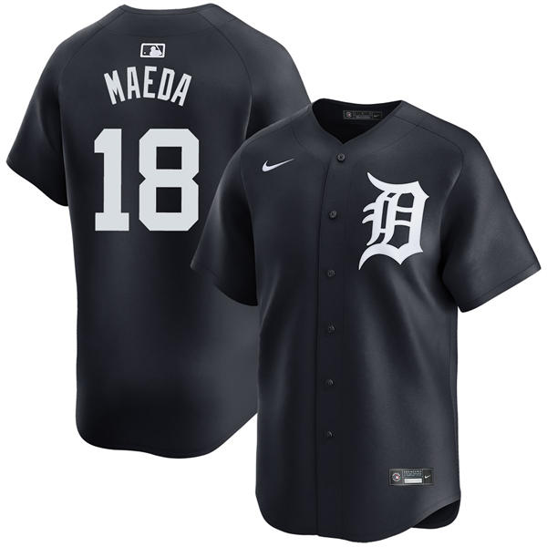 Men's Detroit Tigers #18 Kenta Maeda Nike Navy White Alternate Limited Player Jersey