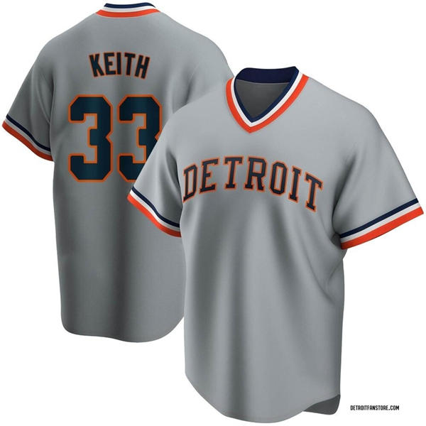 Men's Detroit Tigers #33 Colt Keith Nike Gray Pullover Cooperstown Collection Jersey