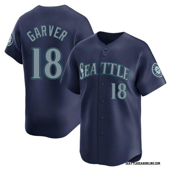 Men's Seattle Mariners #18 Mitch Garver Nike Navy Road Limited Player Jersey