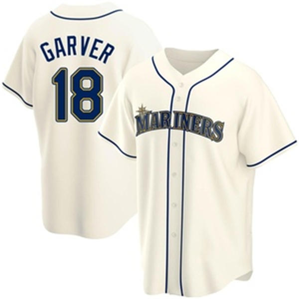 Men's Seattle Mariners #18 Mitch Garver Nike Cream Alternate Limited Player Jersey