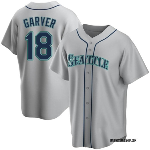 Men's Seattle Mariners #18 Mitch Garver Nike Away Gray Limited Player Jersey