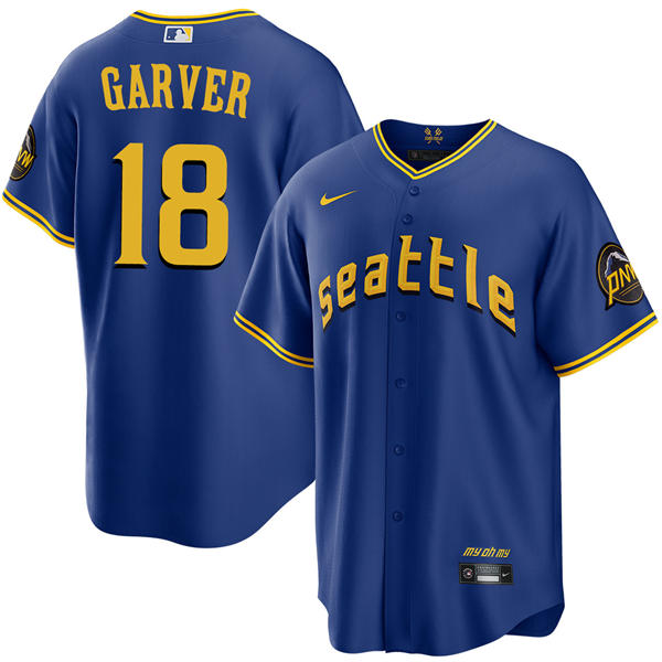 Men's Seattle Mariners #18 Mitch Garver Royal City Connect Limited Jersey