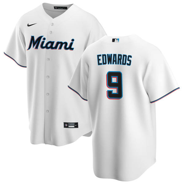 Mens Miami Marlins #9 Xavier Edwards White Home Limited Jersey