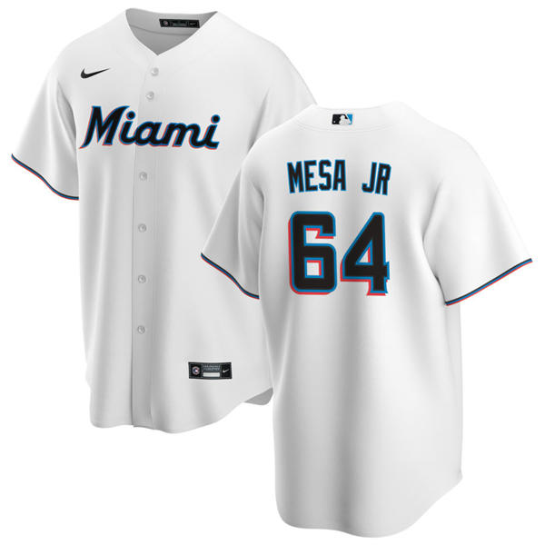 Mens Miami Marlins #64 Victor Mesa Jr. White Home Limited Jersey