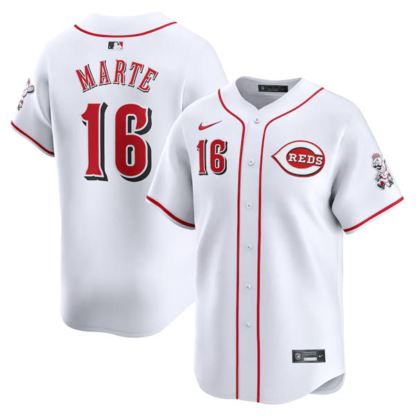 Men's Cincinnati Reds #16 Noelvi Marte Nike White Home Limited Player Jersey