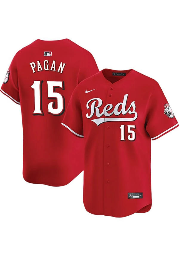Men's Cincinnati Reds #15 Emilio Pagan Scarlet Alternate Reds Limited Player Jersey