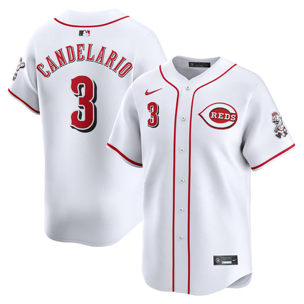 Men's Cincinnati Reds #3 Jeimer Candelario Nike White Home Limited Player Jersey