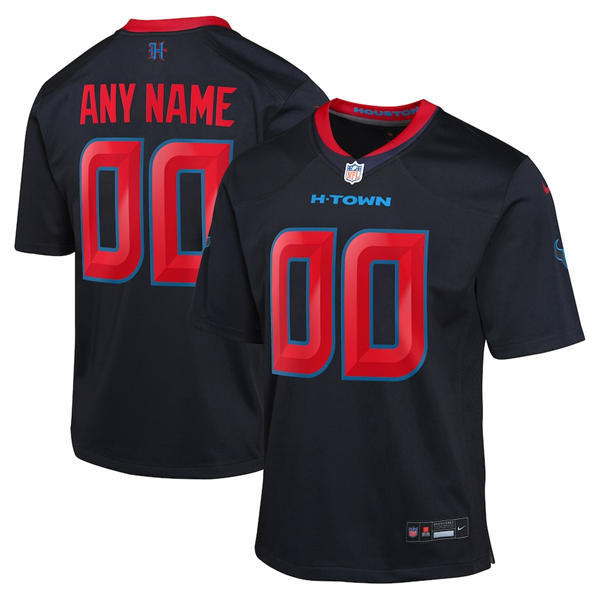 Mens Youth Womens Houston Texans Custom Nike Navy Red 2nd Alternate H-Town F.U.S.E. Limited Player Jersey