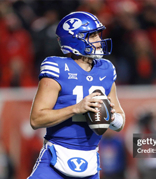 Mens Youth BYU Cougars #12 Jake Retzlaff Royal College Football Game Jersey