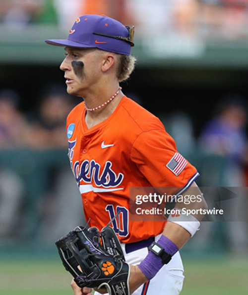 Mens Youth Clemson Tigers #10 Cam Cannarella 2025 Orange College Baseball Game Jersey