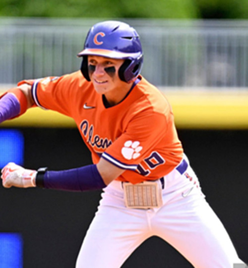 Mens Youth Clemson Tigers #10 Cam Cannarella Orange College Baseball Game Jersey
