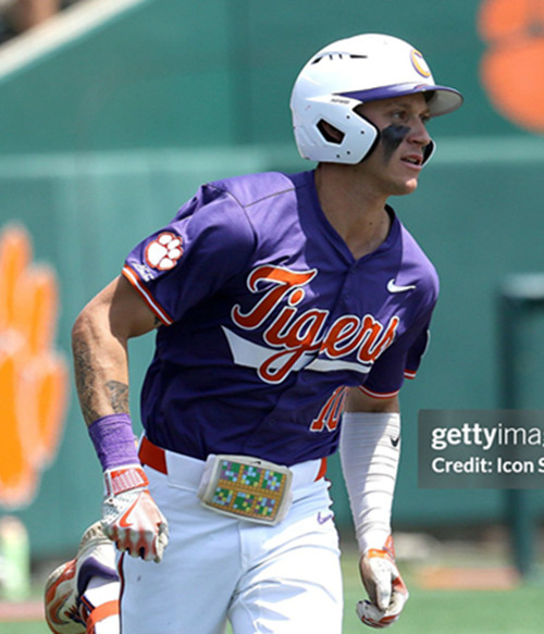 Mens Youth Clemson Tigers #10 Cam Cannarella 2025 Purple College Baseball Game Jersey