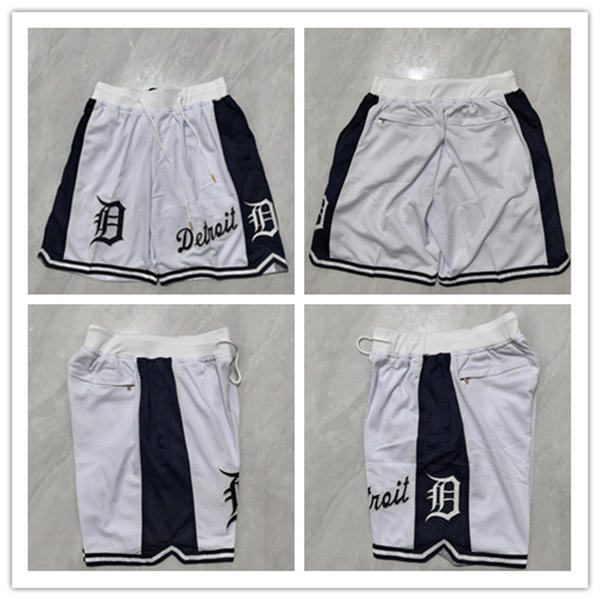 Men's Detroit Tigers White 4 Pockets Shorts S-3XL