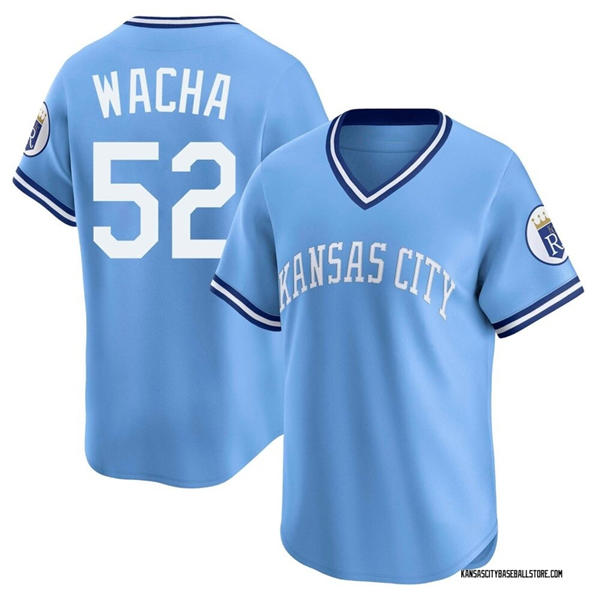 Mens Kansas City Royals #52 Michael Wacha Nike Light Blue Throwback Cooperstown Collection Limited Jersey