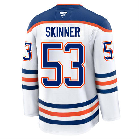 Men's Edmonton Oilers #53 Jeff Skinner Fanatics Away White Jersey