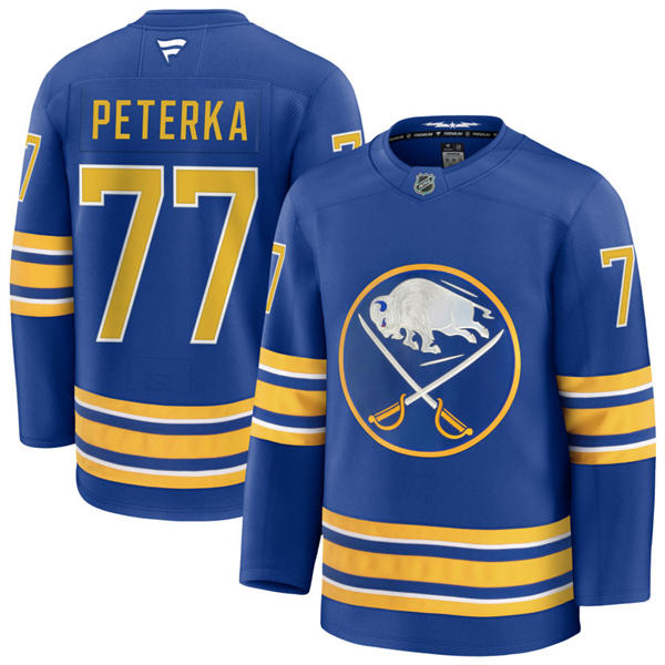 Men's Buffalo Sabres #77 JJ Peterka Fanatics Royal Home Premier Player Jersey
