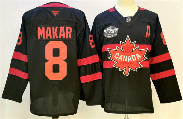 Men's Canada #8 Cale Makar Fanatics Black 2025 4 Nations Face-Off limited Jersey