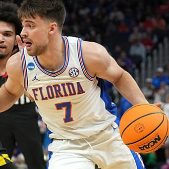 Mens Youth Florida Gators #7 Urban Klavar White Retro Basketball Limited Jersey