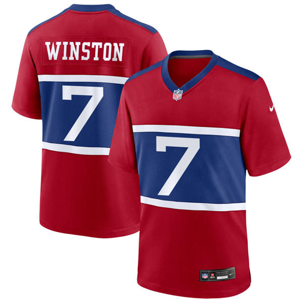 Men's New York Giants #7 Jameis Winston Century Red 100TH Season Commemorative Jersey