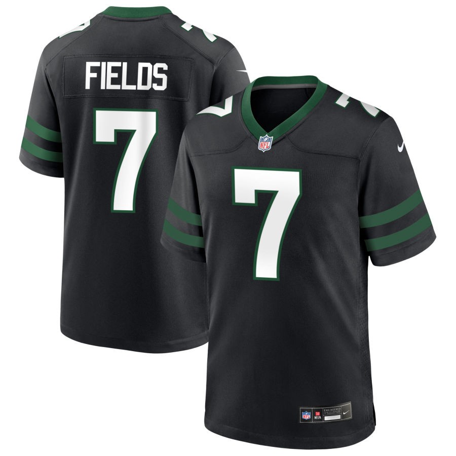 Men's New York Jets #7 Justin Fields Nike Black Alternate Legacy Game Jersey