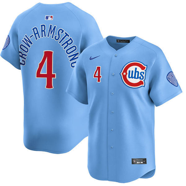 Youth Chicago Cubs #4 Pete Crow-Armstrong Nike Blue Alternate Limited Jersey