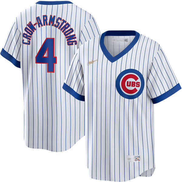 Youth Chicago Cubs #4 Pete Crow-Armstrong Nike White Pullover Cooperstown Jersey