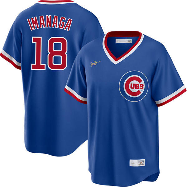 Youth Chicago Cubs #18 Shota Imanaga Nike Royal Pullover Cooperstown Jersey