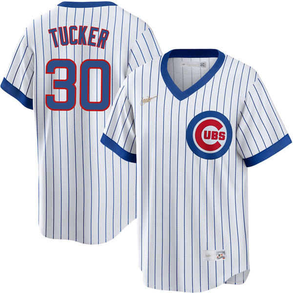 Youth Chicago Cubs #30 Kyle Tucker Nike White Pullover Cooperstown Jersey