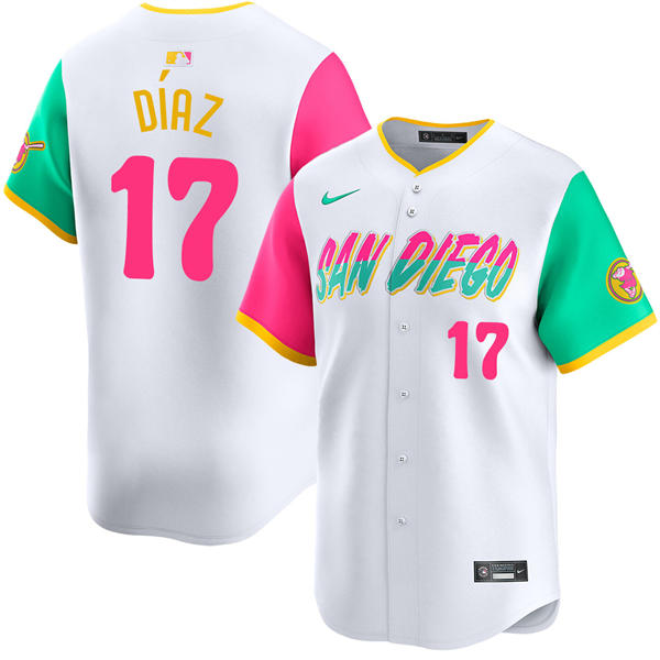 Mens San Diego Padres #17 Elias Diaz White City Connect Limited Player Jersey