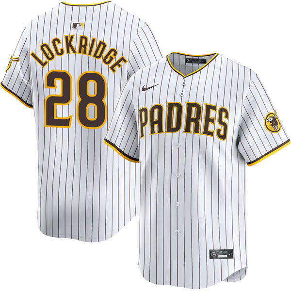 Mens San Diego Padres #28 Brandon Lockridge Nike Home White Limited Jersey