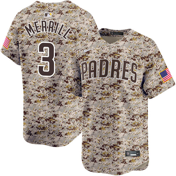 Youth San Diego Padres #3 Jackson Merrill USMC Alternate Camo Limited Player Jersey