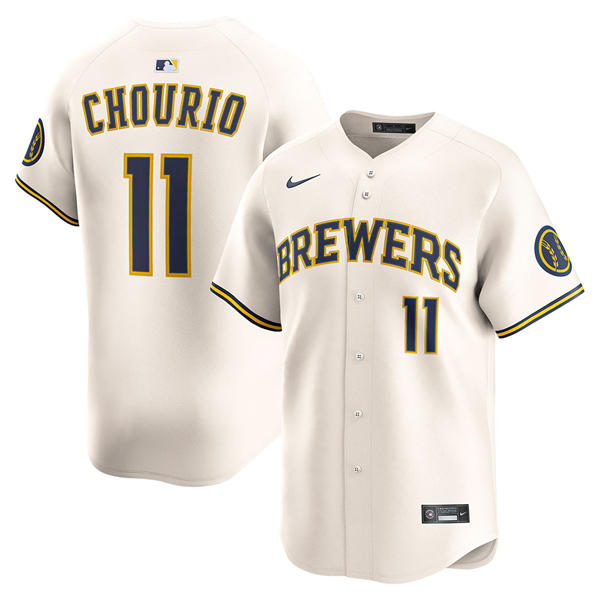 Youth Milwaukee Brewers #11 Jackson Chourio Nike Cream Home Limited Jersey