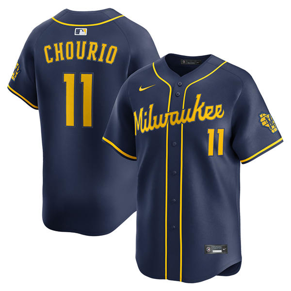 Youth Milwaukee Brewers #11 Jackson Chourio Nike Navy Alternate Limited Player Jersey