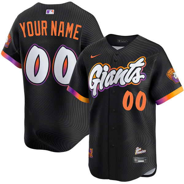 Mens Youth San Francisco Giants Custom Nike Anthracite 2025 City Connect 2.0 Limited  Jersey