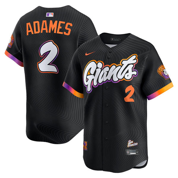 Mens San Francisco Giants #2 Willy Adames Nike Anthracite 2025 City Connect 2.0 Limited Player Jersey