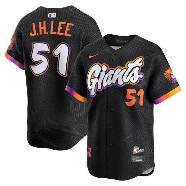 Mens San Francisco Giants #51 Jung-hoo Lee Nike Anthracite 2025 City Connect Limited Player Jersey