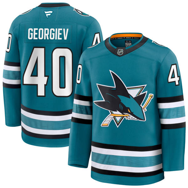 Mens San Jose Sharks #40 Alexandar Georgiev Fanatics Home Teal Player Jersey