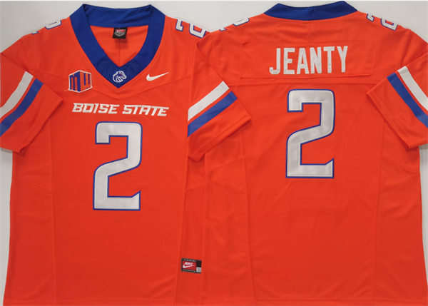 Mens Boise State Broncos #2 Ashton Jeanty Nike 2024 Orange College Football Game Jersey
